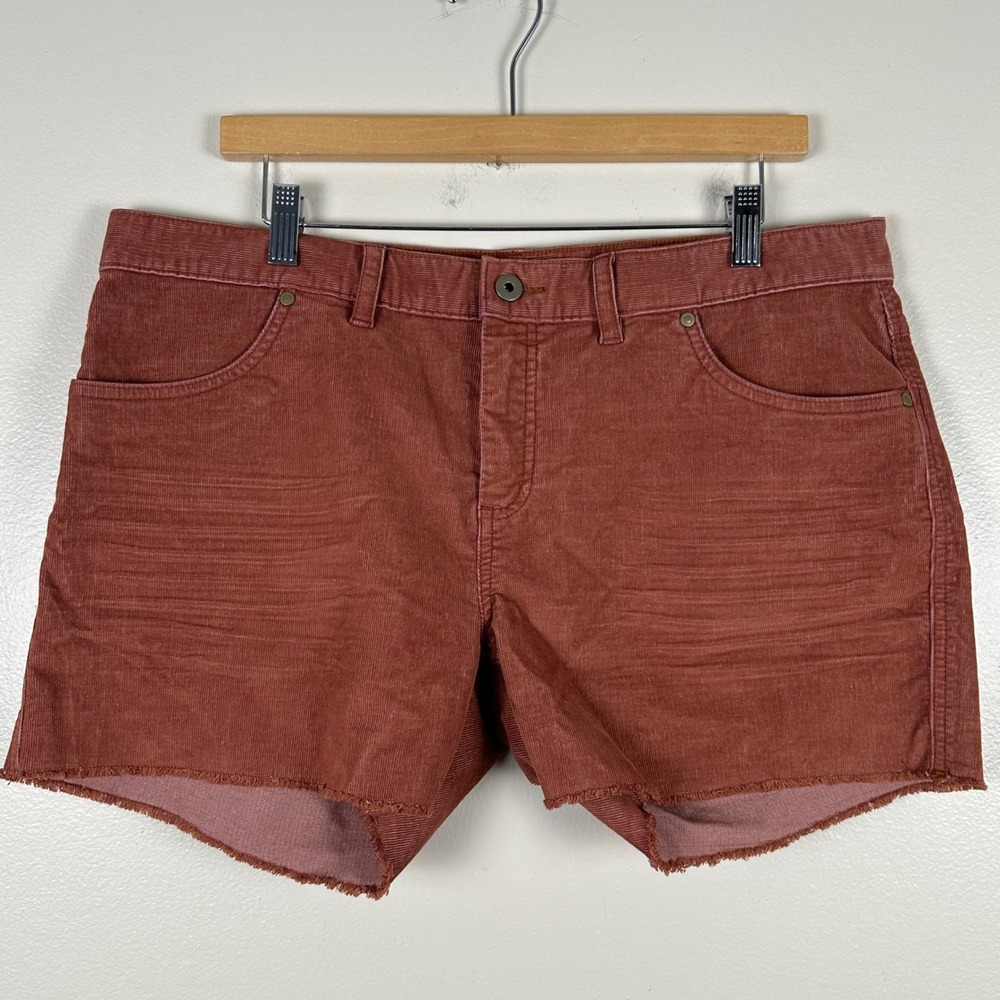 Carve Designs Women's 12 Shorts Terracotta Corduroy Raw Hem Cut Off Mid Rise